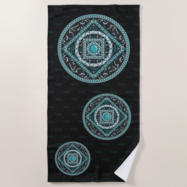 Toalla de playa Aquarius Mandala (Anverso)