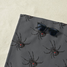 Toalla De Playa Araña Viuda Negra Dibujo Original Arte