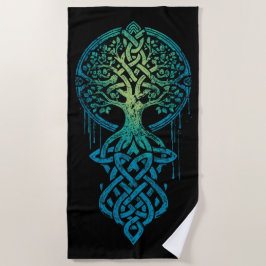 Toalla De Playa Árbol Celta de la Vida – Arte de Entrelazado Nórdi
