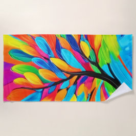 Toalla De Playa Árbol colorido de sueños