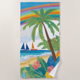 Toalla De Playa Árbol de coco tropical