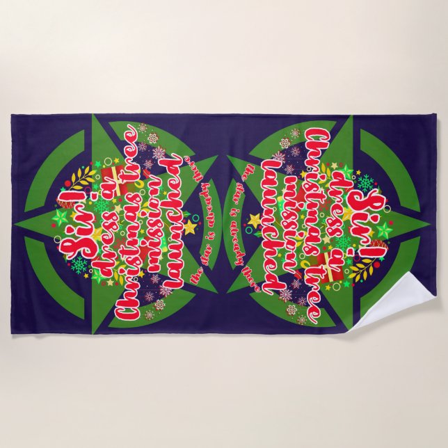 Toalla De Playa Árbol de Navidad, misión, ejército (Anverso)