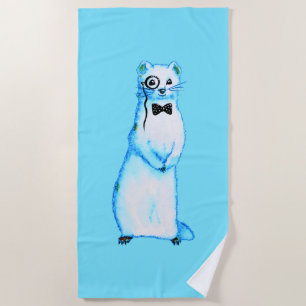 Toalla De Playa Arca blanca Ermine Cute Mustelid Ferret Lover Art
