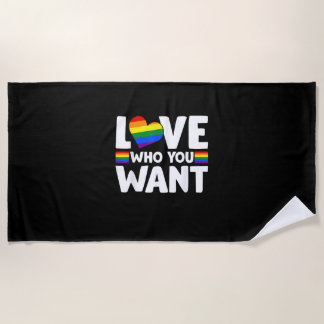 Toalla De Playa Arcoíris Amor LGBTQ Quien Quieras Orgullo Gay Cami