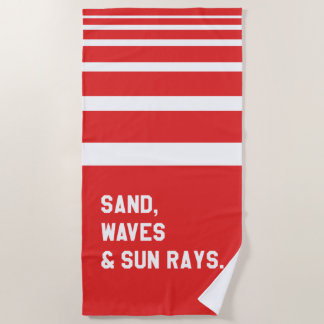 Toalla De Playa Arena, Ondas Y Rayos De Sol