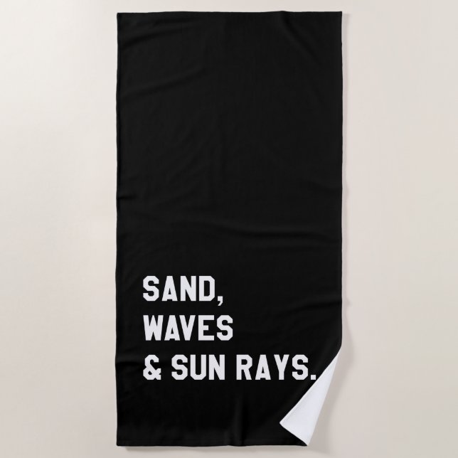 Toalla De Playa Arena, Ondas Y Rayos De Sol (Anverso)