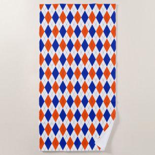 Toalla De Playa Argyle naranja y Diamante Azul