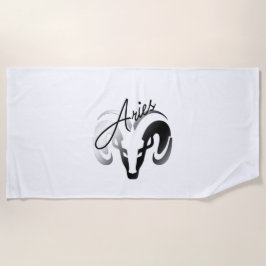 Toalla De Playa Aries plateados Ram Zodiac