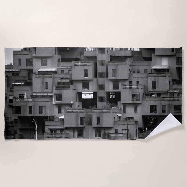 Toalla De Playa Arquitectura en blanco y negro  (Anverso)