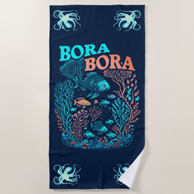 Toalla De Playa Arrecife de coral de Bora Bora (Anverso)