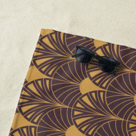 Toalla De Playa Art Deco pattern with fan-shaped motifs 