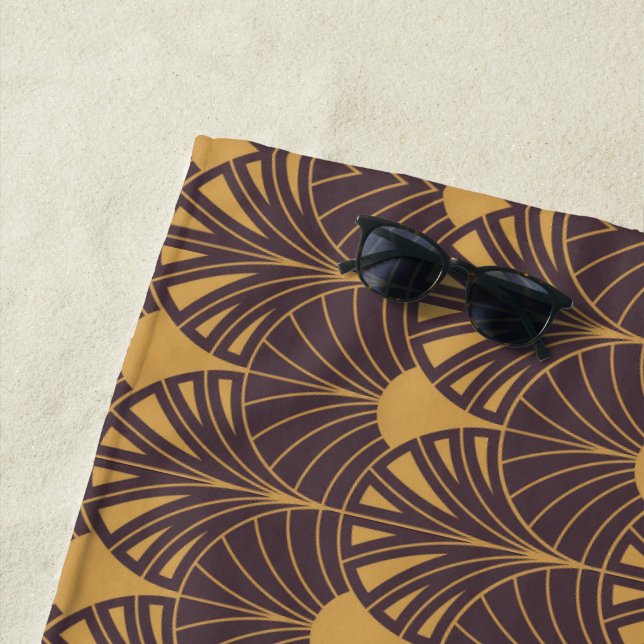 Toalla De Playa Art Deco pattern with fan-shaped motifs  (In situ)