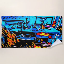 Toalla De Playa Art. del almuerzo del área de trabajo