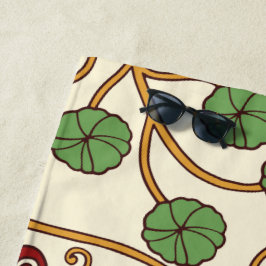 Toalla De Playa Art Nouveau-inspired floral design