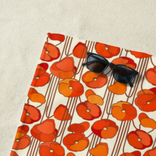 Toalla de playa Art Nouveau Poppies
