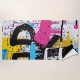 Toalla De Playa Arte abstracto de graffiti urbano splash