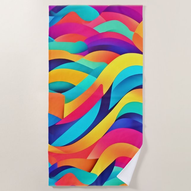 Toalla De Playa Arte abstracto de vibración de Wavy (Anverso)