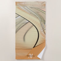 Arte abstracto otoñal pastel crema, monogramado