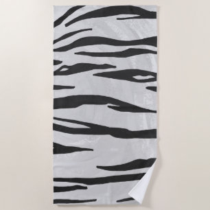 Toalla De Playa Arte blanco y negro de tigres