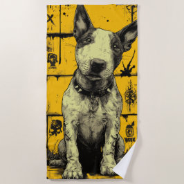 Toalla De Playa Arte callejero de Bull Terrier – Diseño de perro g
