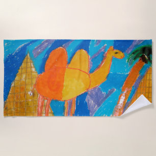Toalla De Playa Arte de camello por niños