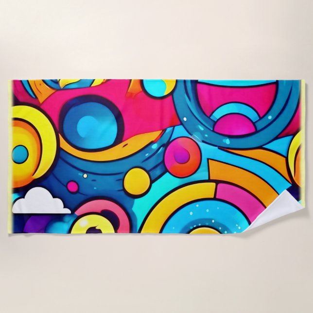 Toalla De Playa Arte de carnaval cósmico (Anverso)