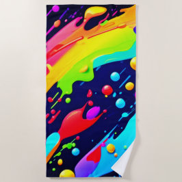 Toalla De Playa Arte de chispa arcoiris