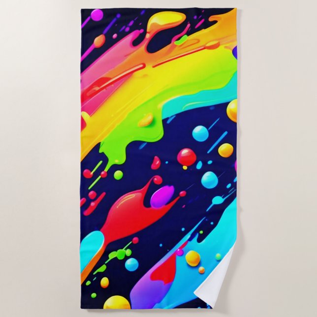 Toalla De Playa Arte de chispa arcoiris (Anverso)