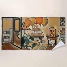 Toalla De Playa Arte de cumpleaños feliz