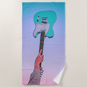Toalla De Playa Arte de guitarra clásico