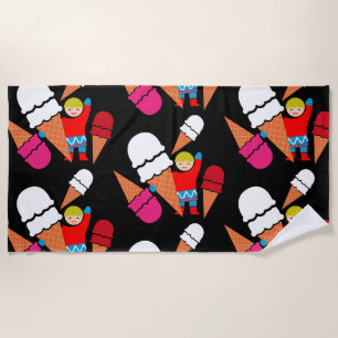 Toalla De Playa Arte De Helado Retro Vintage