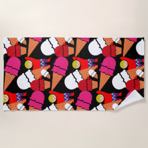 Toalla De Playa Arte De Helado Retro Vintage