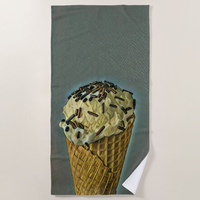Toalla De Playa Arte de helados de época (Anverso)