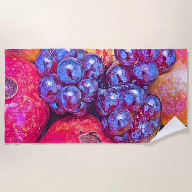 Toalla De Playa Arte de la vida de la fruta (Anverso)
