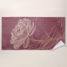 Arte de línea floral dorado rosa polvoriento elega