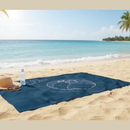 Toalla De Playa Arte de medusas con "El mar tiene historias silenc