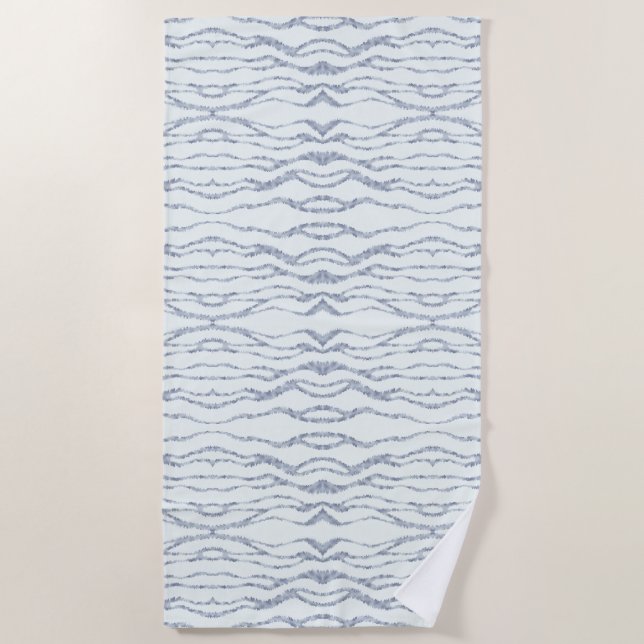 Toalla De Playa Arte de rayado de zebra gris oscuro (Anverso)