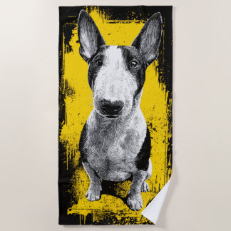 Toalla De Playa Arte de retrato de Bull Terrier Grunge