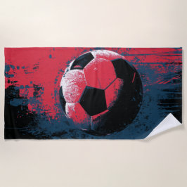 Toalla De Playa Arte de salpicadura de pelota de fútbol Grunge