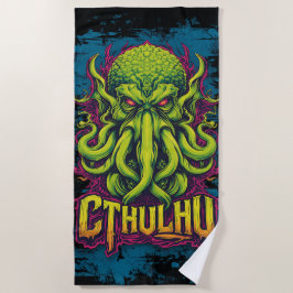 Toalla De Playa Arte de terror Cthulhu Neon – Inspirado en Lovecra