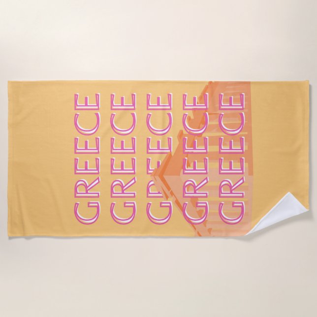 Toalla De Playa Arte de viajes en Grecia, arte de viajes en verano (Anverso)