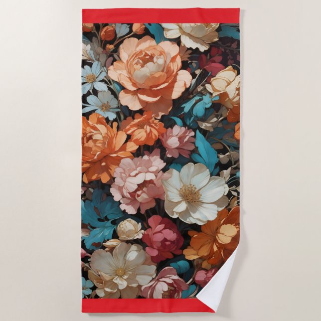 Toalla De Playa Arte Floral (Anverso)