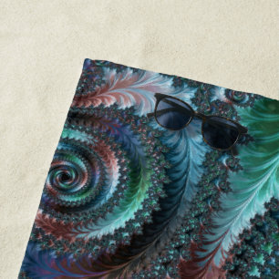 Toalla De Playa Arte fractal de Mandelbrot boho hippie colorido gr