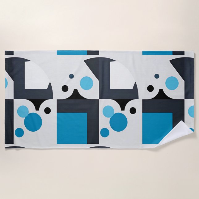Toalla De Playa Arte geométrico abstracto moderno (Anverso)