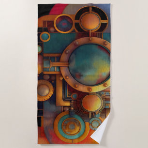 Toalla De Playa Arte geométrico industrial steampunk