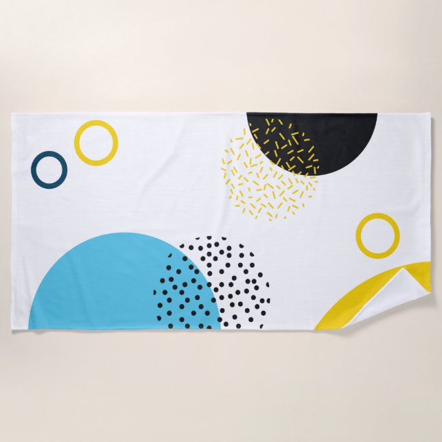 Toalla De Playa Arte geométrico moderno, sencillo, divertido, de e (Anverso)