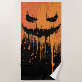 Toalla De Playa Arte Gráfico de Smiley de Halloween – Estilo de Te