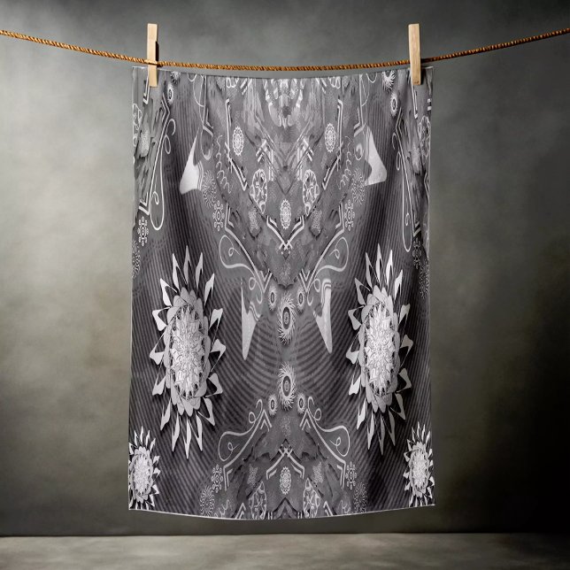 Toalla De Playa Arte hexa negro ursidae mandala moderno (Subido por el creador)