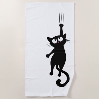 Toalla De Playa Arte Imprimible Minimalista de Gato Negro, Modo Di