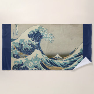 Toalla De Playa Arte japonés vintage, La Gran Ola de Hokusai